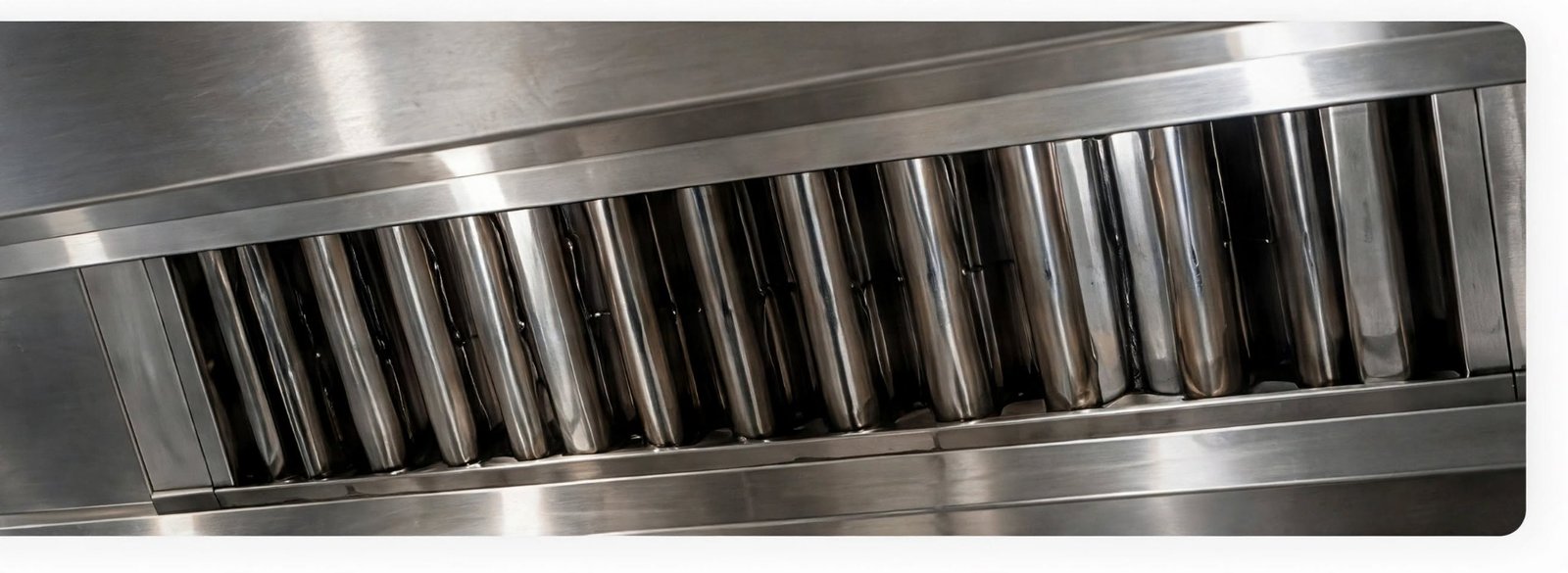 Commercial kitchen exhaust hood after cleaning